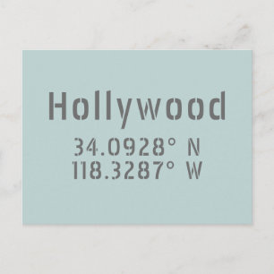 Cartão Postal Hollywood Latitude Longitude
