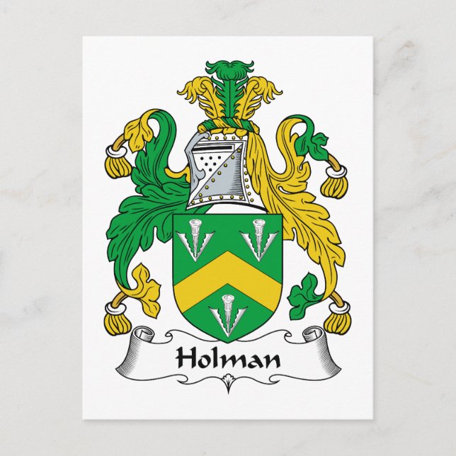 Cartão Postal Holman Family Crest (Frente)