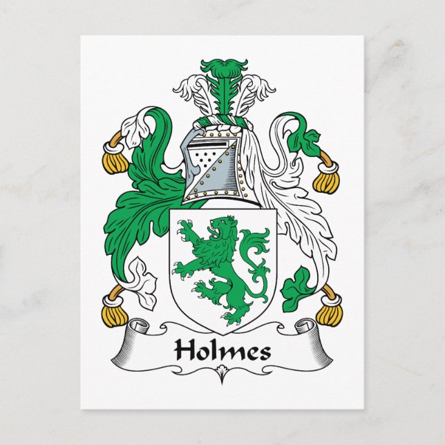 Cartão Postal Holmes Family Crest (Frente)