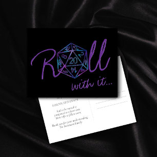 Cartão Postal Holograma D20   Tabletop Gamer Alteração de Data P