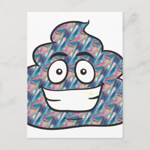 Cartão Postal holograma poop emoji