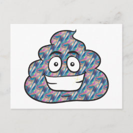 Cartão Postal holograma poop emoji
