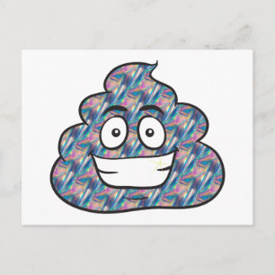 Cartão Postal holograma poop emoji