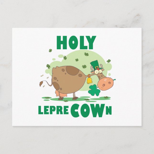 Cartão Postal HOLY LepreCOWn T-shirts e presentes (Frente)