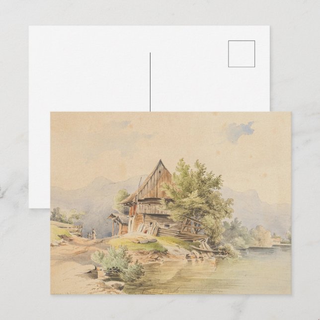 Cartão Postal Holzhütte am See - Carl Lafite (Frente/Verso)