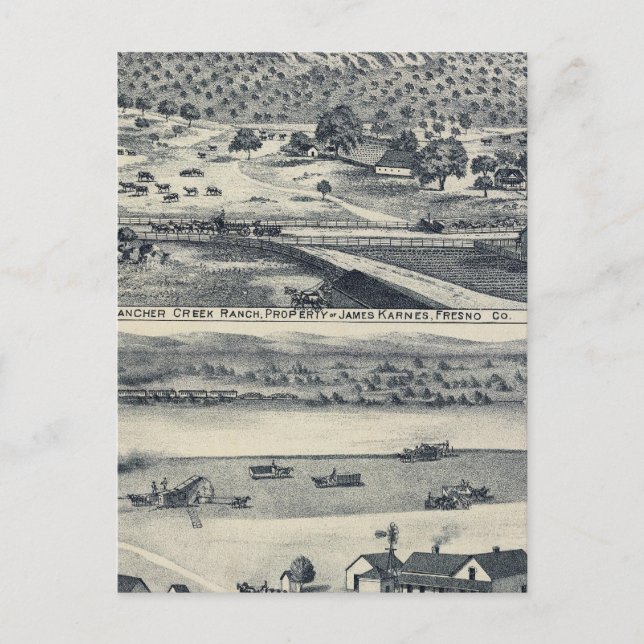 Cartão Postal Home Ranches em Fresno, Califórnia (Frente)