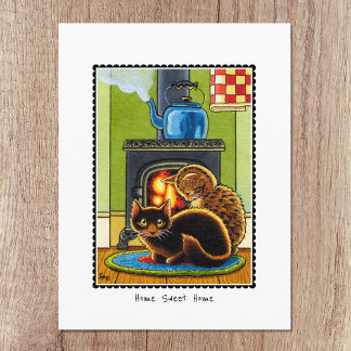 Cartão Postal 'Home Sweet Home' Moving House Cat Personalizado