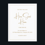 Cartão Postal Home Sweet Home Novo Anúncio de Movimentação de En<br><div class="desc">Este simples cartão postal de anúncio marrom e branco, em movimento, apresenta um design clássico com script de cartazes manuais. Esta mudança minimalista no cartão postal do anúncio de endereço apresenta uma fronteira enquadrada e notícias de sua grande mudança para uma nova Home Sweet Home Home. A parte traseira deste...</div>