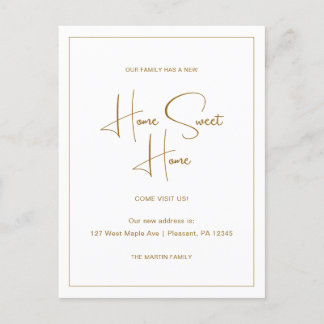 Cartão Postal Home Sweet Home Novo Anúncio de Movimentação de En