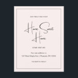 Cartão Postal Home Sweet Home Novo Anúncio de Movimentação de En<br><div class="desc">Este simples cartão-postal de lançamento em movimento, cor-de-rosa, apresenta um design clássico com um script de cartazes manuais. Esta mudança minimalista, cor-de-rosa, do anúncio do endereço apresenta uma fronteira enquadrada e notícias de sua grande mudança para uma nova Home Sweet Home Home Home. A parte traseira deste novo cartão postal...</div>
