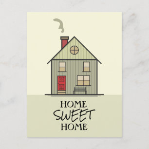Cartão Postal Home Sweet Home Quote Typografia Cuja Casa É