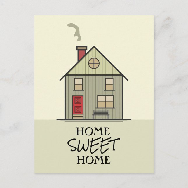 Cartão Postal Home Sweet Home Quote Typografia Cuja Casa É (Frente)