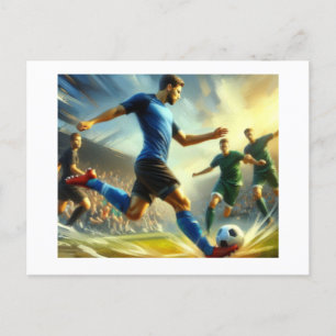 Cartão Postal Homem a picar a bola de futebol,