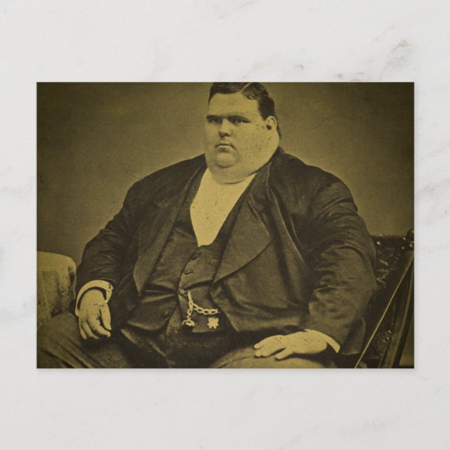 Cartão Postal Homem arrepiante da gordura do secundário do circo (Frente)