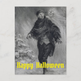 Cartão Postal Homem Assombrado Feliz Fantasmas de Halloween