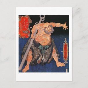 Cartão Postal Homem com Tatuagens, Kunisada, Bela Arte Japonesa