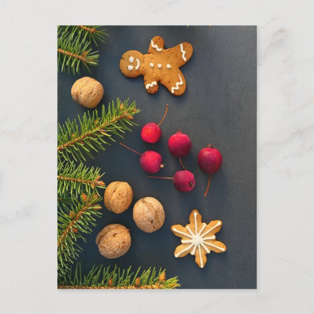 Cartão Postal Homem de biscoito de gengibre Natal (Frente)