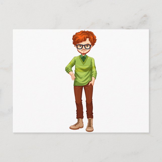 Cartão Postal Homem de cabelo vermelho (Frente)