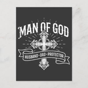 Cartão Postal Homem de Deus Marido Pai Protetor Camisa Cristão