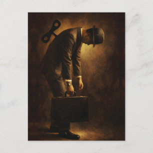 Cartão Postal Homem de Escritório Dar Volta Rotina Surreal Moedo