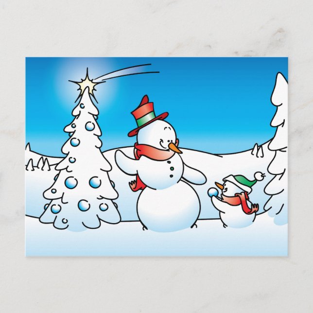 Cartão Postal Homem de neve (Frente)