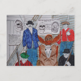 Cartão Postal Homem de pé grande assassinado, 1910.