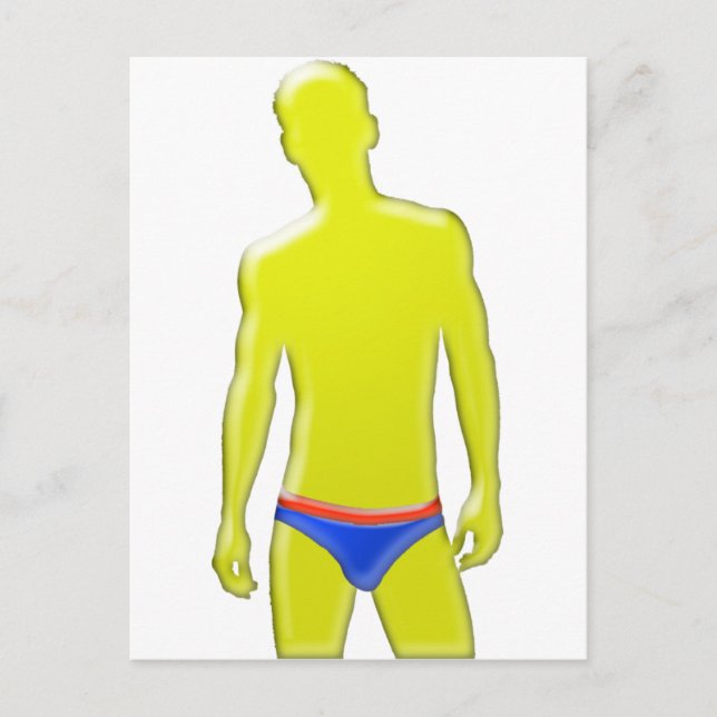 Cartão Postal Homem de roupa interior (Frente)