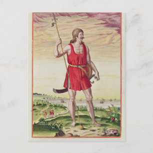 Cartão Postal Homem de uma tribo vizinha às fotos