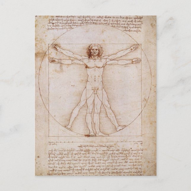 Cartão Postal Homem de Vitruvian (Frente)