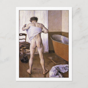 Cartão Postal Homem em Bath por Gustave Caillebotte Fine Art Gay