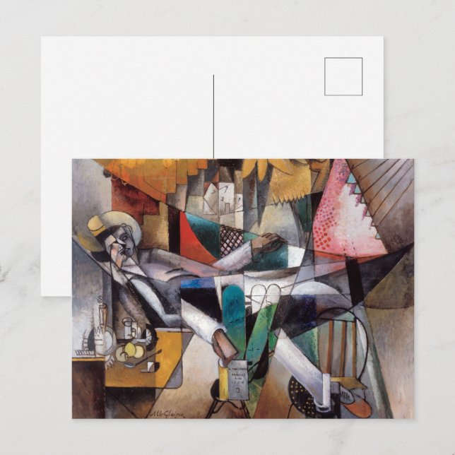 Cartão Postal Homem em Hammock | Albert Gleizes | (Frente/Verso)