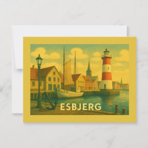 Cartão Postal Homem Encontra o Mar em Esbjerg