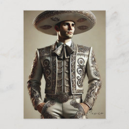 Cartão Postal Homem mexicano na fantasia de Charro