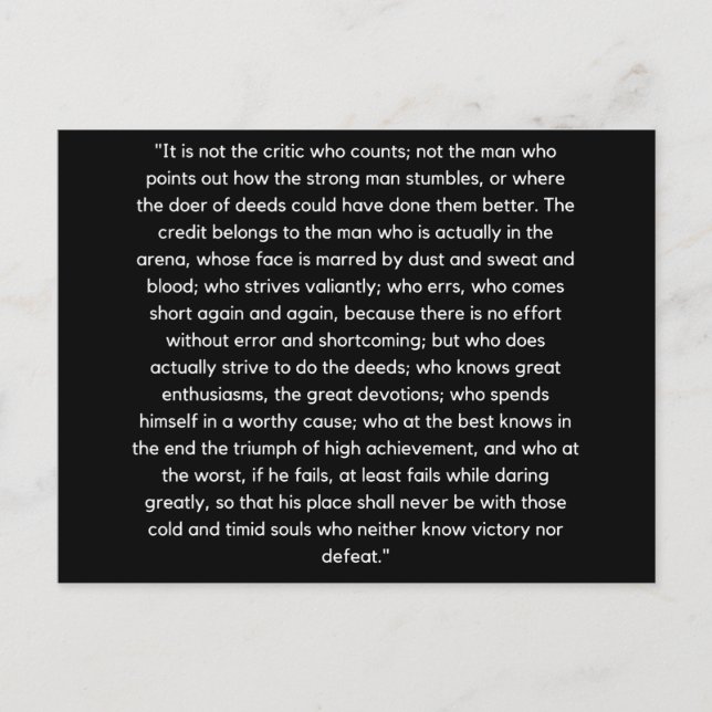 Cartão Postal Homem Na Arena Theodore Roosevelt (Frente)