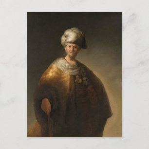 Cartão Postal Homem na fantasia oriental, por Rembrandt van Rijn
