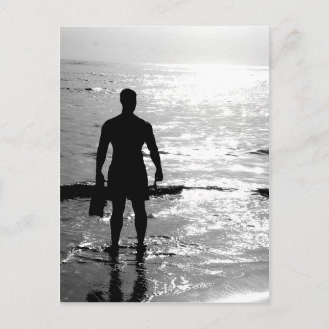 Cartão Postal Homem no nascer do sol (Frente)