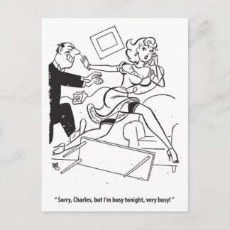 Cartão Postal Homem perseguindo uma mulher, engraçado vintage