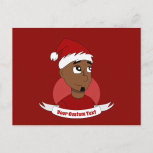 Cartão Postal Homem sorridente Natal desenho animado