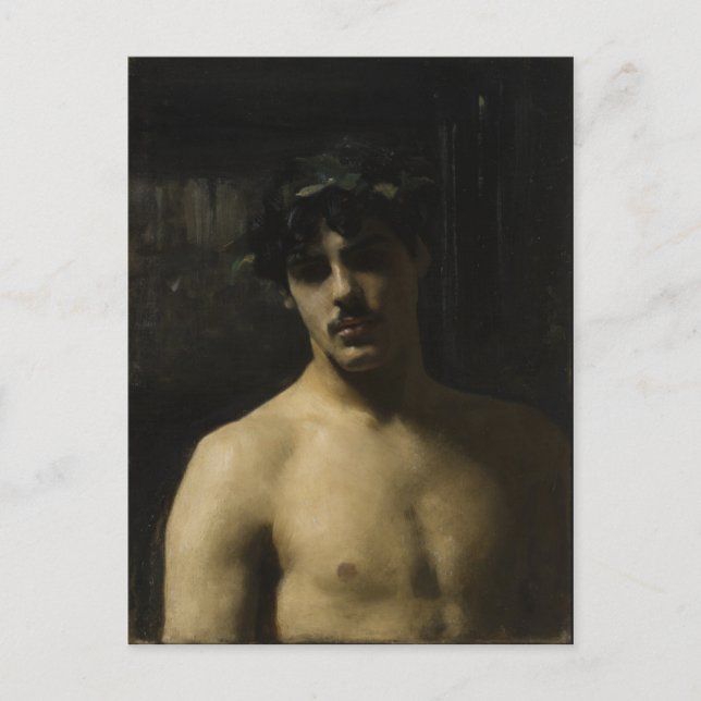 Cartão Postal Homem Vestindo Laurels (Frente)