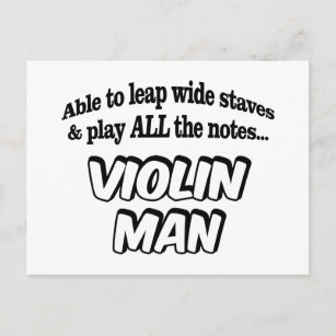 Cartão Postal Homem Violino - Super-herói da Música