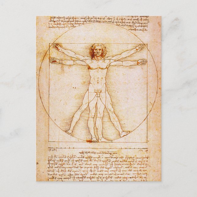 Cartão Postal Homem Vitruviano (Frente)