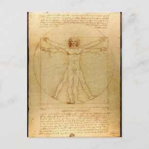 Cartão Postal Homem Vitruviano por Leonardo da Vinci