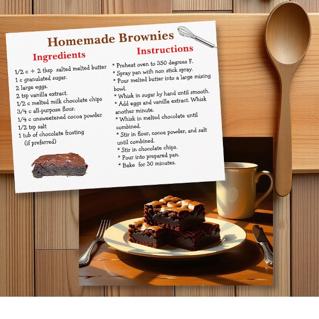 Cartão Postal Homemade Brownies Recipe Postcard (Criador carregado)