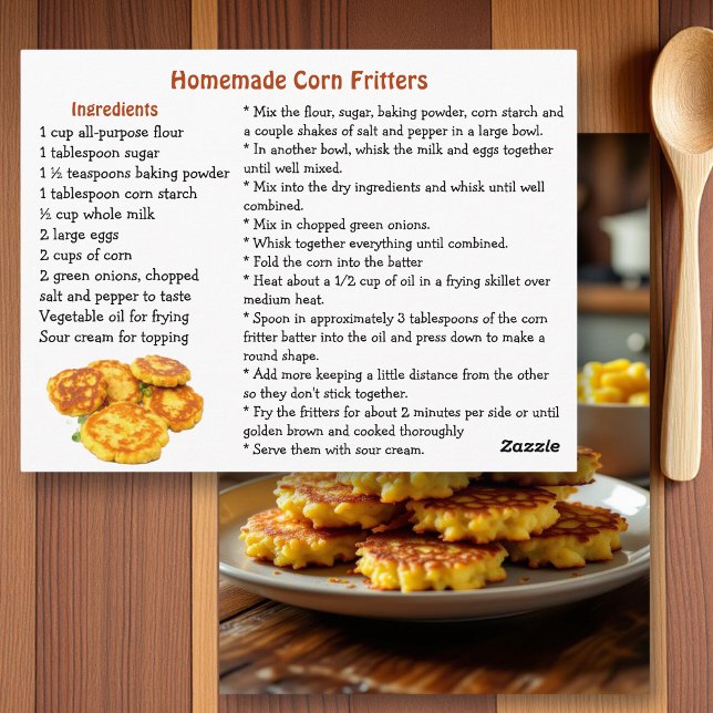 Cartão Postal Homemade Corn Fritters Recipe (Criador carregado)