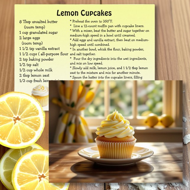 Cartão Postal Homemade Lemon Cupcake Recipe (Criador carregado)