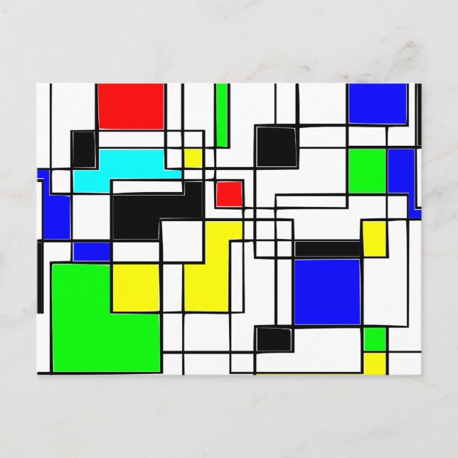 Cartão Postal Homenagem Aleatória A Mondrian (Frente)