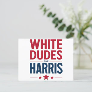 Cartão Postal Homens Brancos Para a Eleição de Harris Kamala Har