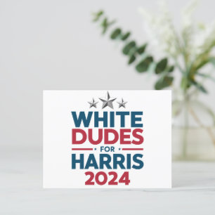 Cartão Postal Homens Brancos Para As Eleições Harris-2024