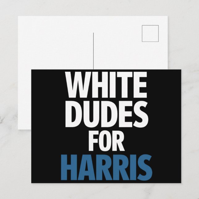 Cartão Postal Homens Brancos Para Harris Kamala Harris Eleição 2 (Frente/Verso)