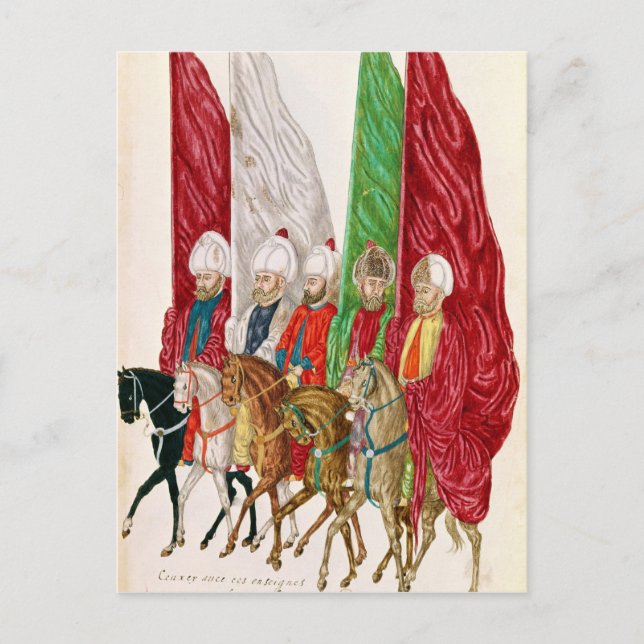 Cartão Postal Homens com Padrões Seguindo o Sindicato (Frente)